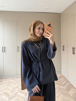 Sakura Pileli Modal Takım Lacivert (4457)