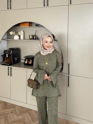 Sally Simli Triko Takım Haki