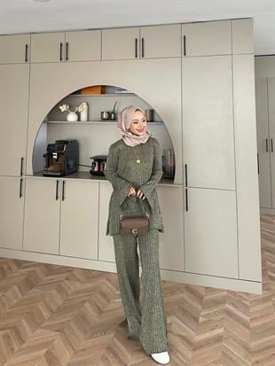 Sally Simli Triko Takım Haki