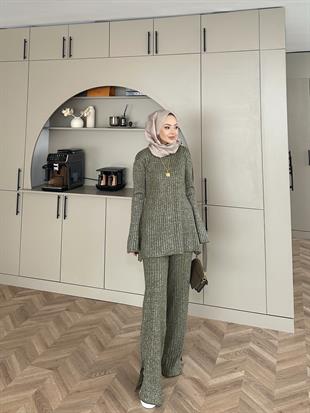 Sally Simli Triko Takım Haki