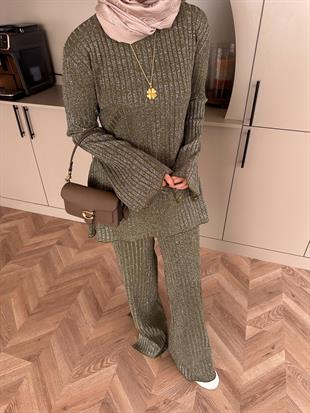 Sally Simli Triko Takım Haki