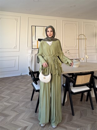 Sanche Fırfır Detaylı Pantolon Takım Çağla (5812)
