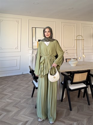 Sanche Fırfır Detaylı Pantolon Takım Çağla (5812)