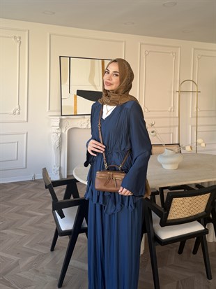 Sanche Fırfır Detaylı Pantolon Takım Lacivert (5812)