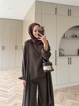 Sane Pantolonlu Takım Kahve (2362)