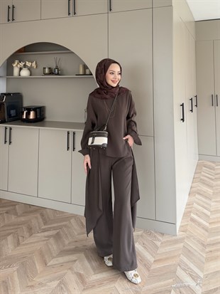 Sane Pantolonlu Takım Kahve (2362)