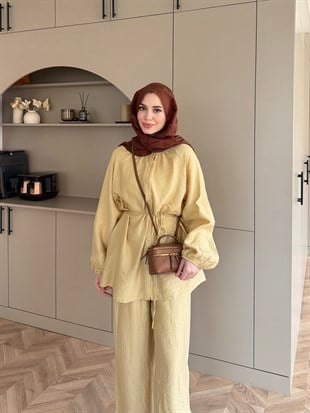 Santa Düğmeli Pantolon Takım ButterYellow (2357)