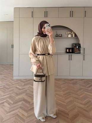 Santa Düğmeli Pantolon Takım Taş (2357)