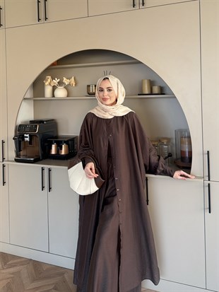 Sarnıç Yarasa Kol Pantolonlu Takım Kahve (2417)