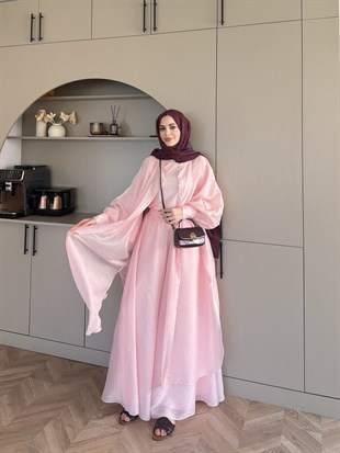 Sarnıç Yarasa Kol Pantolonlu Takım Pembe (2417)