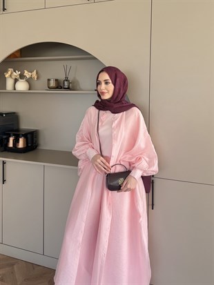 Sarnıç Yarasa Kol Pantolonlu Takım Pembe (2417)
