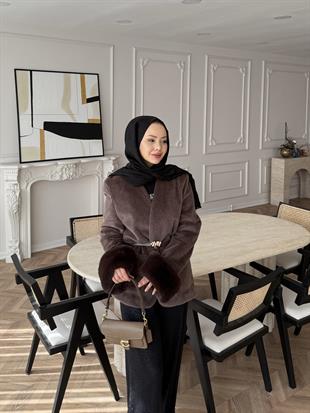 Sasha Kürk Detaylı Ceket Kahve