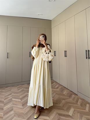 Selay Müslin Elbise Sarı