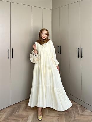 Selay Müslin Elbise Sarı