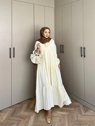 Selay Müslin Elbise Sarı