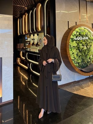 (ÖNSİPARİŞ) 10 iş günü sonra kargolanacaktır Sena Şallı Abaya Acı Kahve (2000)