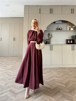 Erga Bağlamalı Tensel Etekli Takım Bordo (2382)