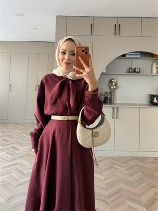 Erga Bağlamalı Tensel Etekli Takım Bordo (2382)