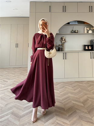 Erga Bağlamalı Tensel Etekli Takım Bordo (2382)