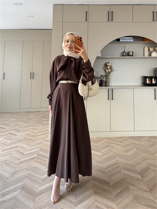 Erga Bağlamalı Tensel Etekli Takım Kahve (2382)