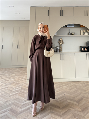 Erga Bağlamalı Tensel Etekli Takım Kahve (2382)