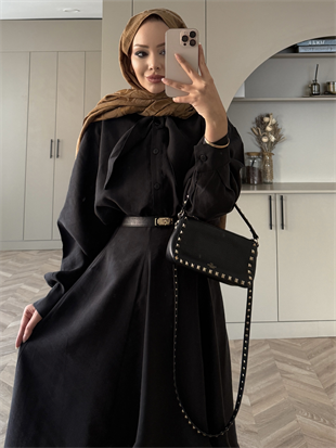 Erga Bağlamalı Tensel Etekli Takım Siyah (2382)