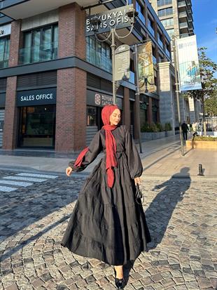 Seva Fırfırlı Elbise Siyah