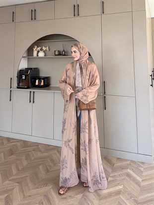 Sharm Şallı Kimono/Abaya Camel (708)