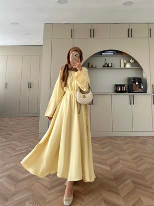 Shaw Büzgülü Elbise ButterYellow