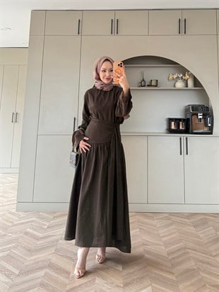 Shella Keten Etekli Takım Acı Kahve (4493)