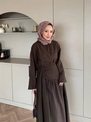 Shella Keten Etekli Takım Acı Kahve (4493)