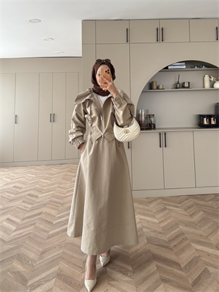 Shirin Etekli Takım Bej (12013)