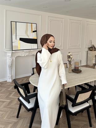 Siera Angora Elbise Ekru