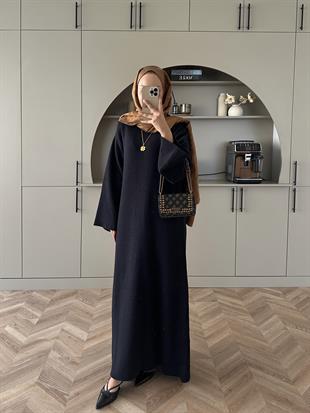 Siera Angora Elbise Siyah