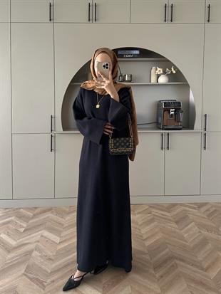 Siera Angora Elbise Siyah