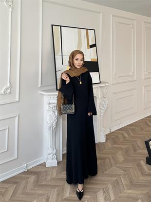 Siera Angora Elbise Siyah