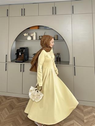 Şila Scuba Elbise Sarı