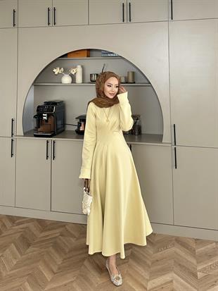 Şila Scuba Elbise Sarı