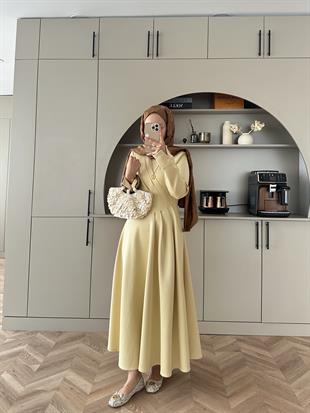 Şila Scuba Elbise Sarı