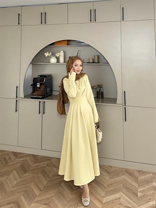 Şila Scuba Elbise Sarı