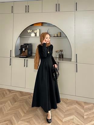 Şila Scuba Elbise Siyah