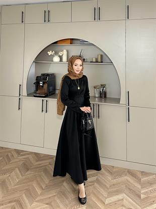 Şila Scuba Elbise Siyah