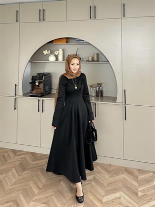 Şila Scuba Elbise Siyah