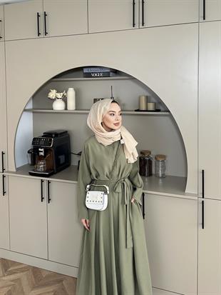 Sima Tensel Gömlek Elbise Çağla Yeşili