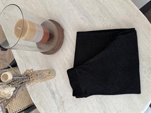 Simli Triko Pantolon Siyah