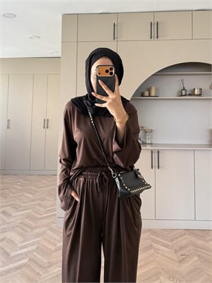 Sinore Oysh Pantolonlu Takım Kahve (4548)