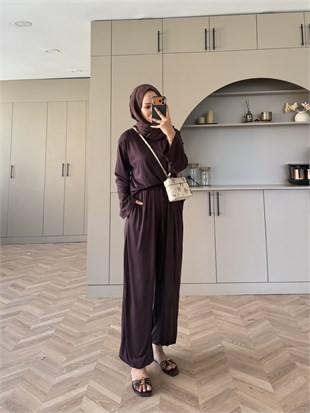 Sinore Oysh Pantolonlu Takım Mürdüm (4548)