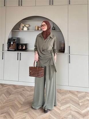 Sirius Oysh Bağlamalı Pantolonlu Takım Haki (8025)