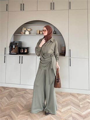 Sirius Oysh Bağlamalı Pantolonlu Takım Haki (8025)