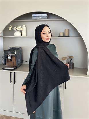 Siyah VA Dama Desen Naia Şal